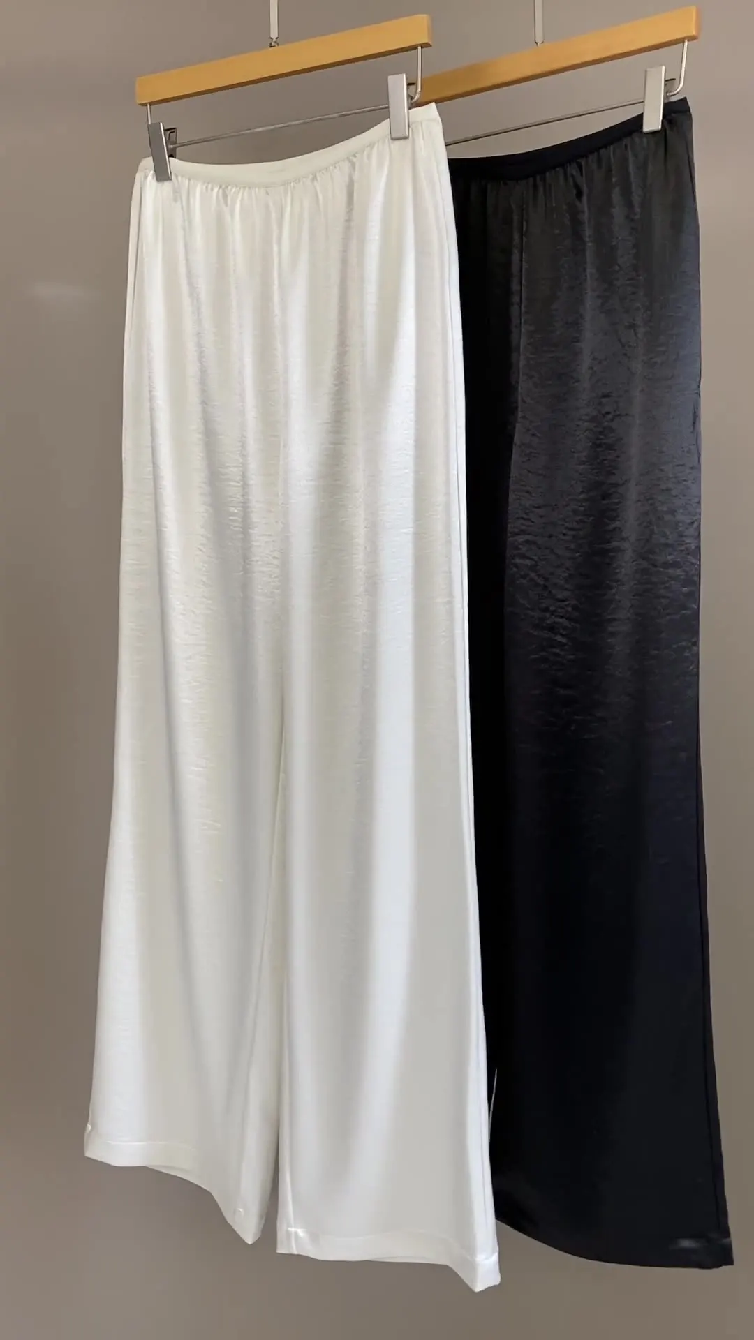 

2025 Spring And Summer New Acetate High Waist Slimming Flowing Straight Casual Wide Leg Pants For Women Comfortable