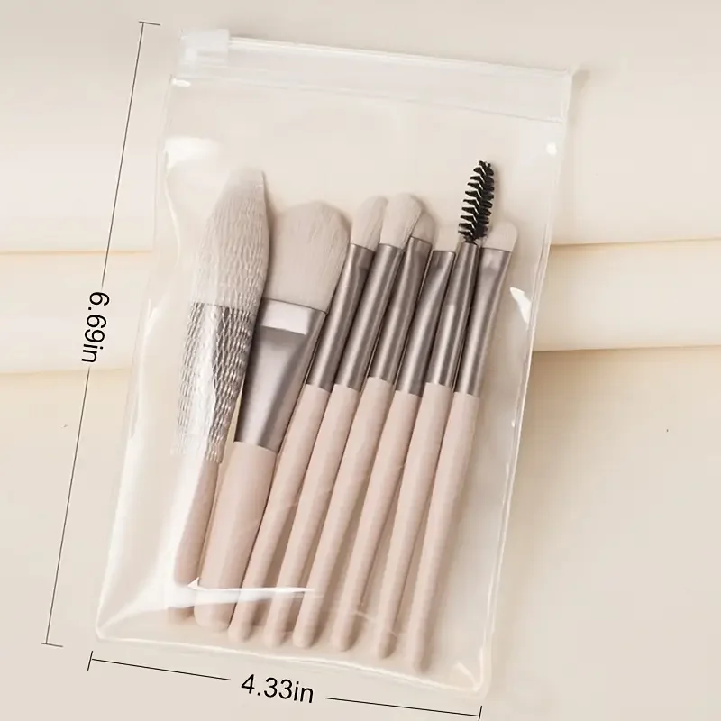 8Pcs Eyeshadow Brush Set Portable Eye Brushes Premium Eye Makeup Brush Eyeliner Brush Angled Brush