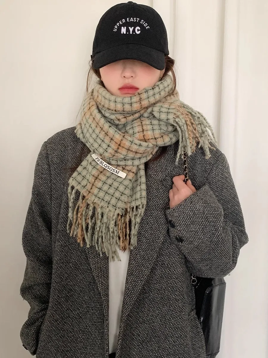 

Новый женский осенне-зимний теплый шарф на шею, универсальная толстая шаль с защитой от холода