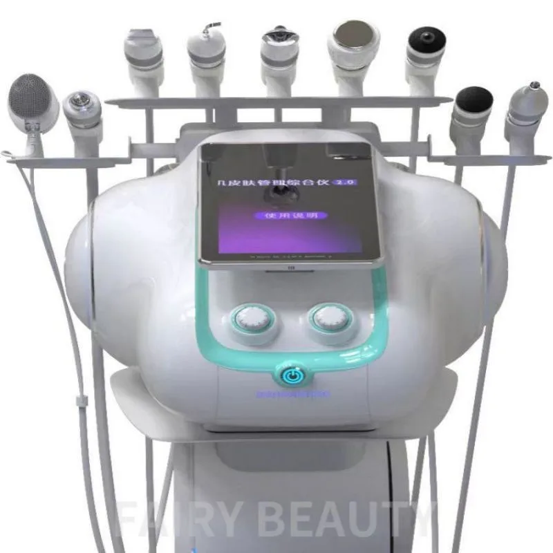 

Newest 9 In 1 Hydrodermabrasion Oxygen Facial Machine Skin Management Face Lifting Blackhead Removal Hydro Salon Equipment