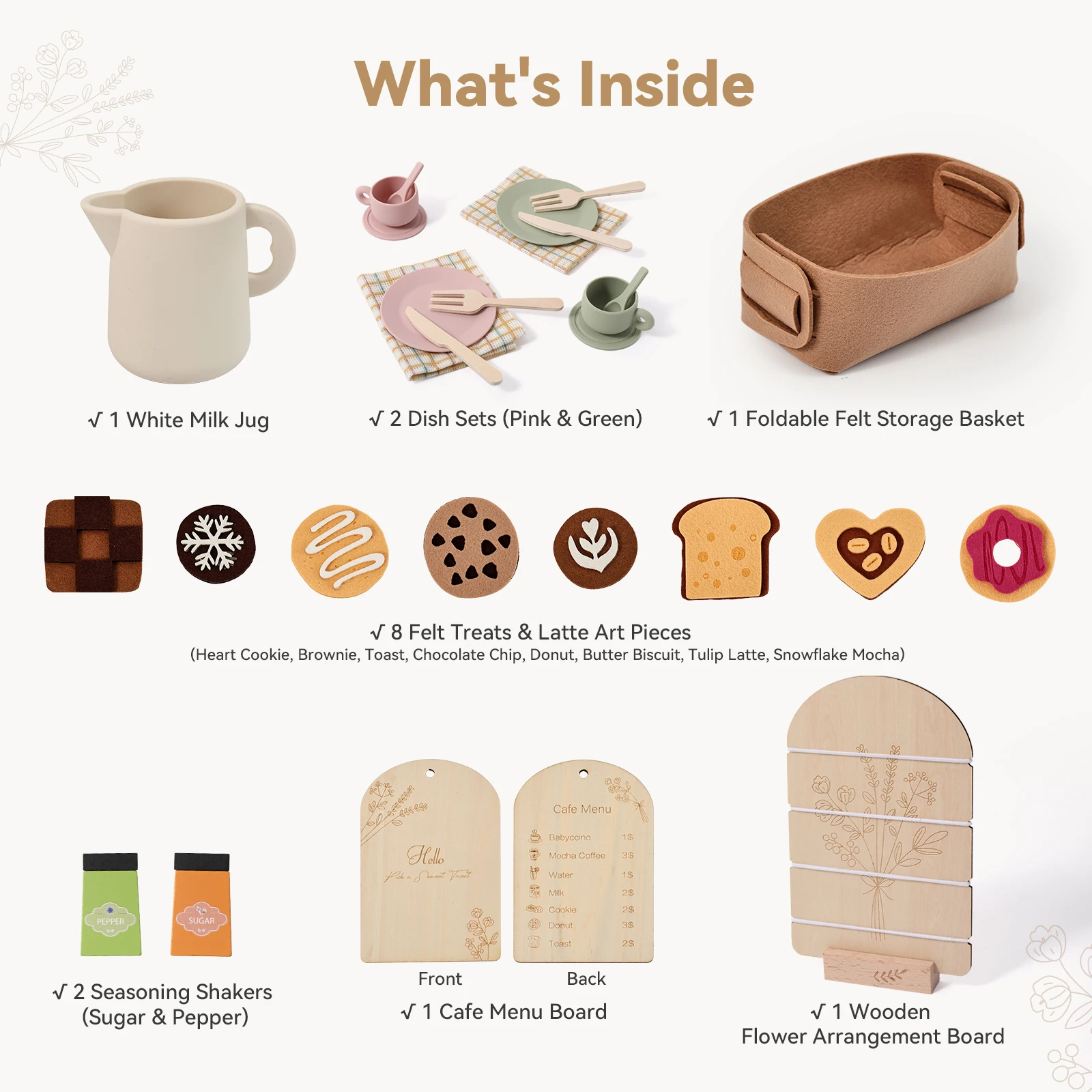 Tea Party Set for Toddlers Girls Boy Birthday Gift Pretend Play Food Wooden Picnic Outdoor Toys Kids Age Educational Wood Toy