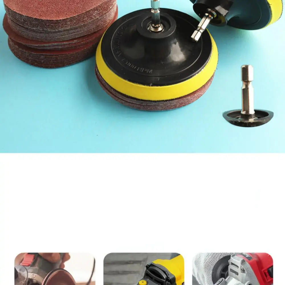 Self Adhesive Sanding Disc Pad For Electric Drill Angle Grinder Kit Sandpaper Accessory For Metal Wood Furniture Refinishing