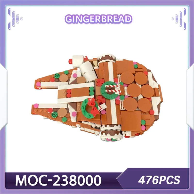 Gingerbread New Sci-fi spaceship Falcon MOC-238000 building block set Space Wars model gift Christmas present