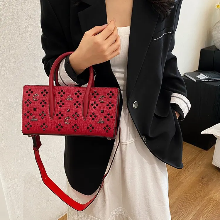 

Women's Vintage Tote Bag Hollow Out Design Large Capacity Shopper 2-in-1 Shoulder Crossbody Bag Fashion Retro Handbag
