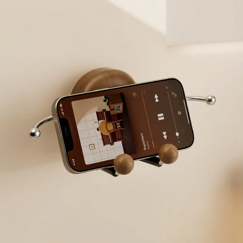 Suction cup bathroom mobile phone holder bathroom wall wall hanging non-punching rack fixing frame