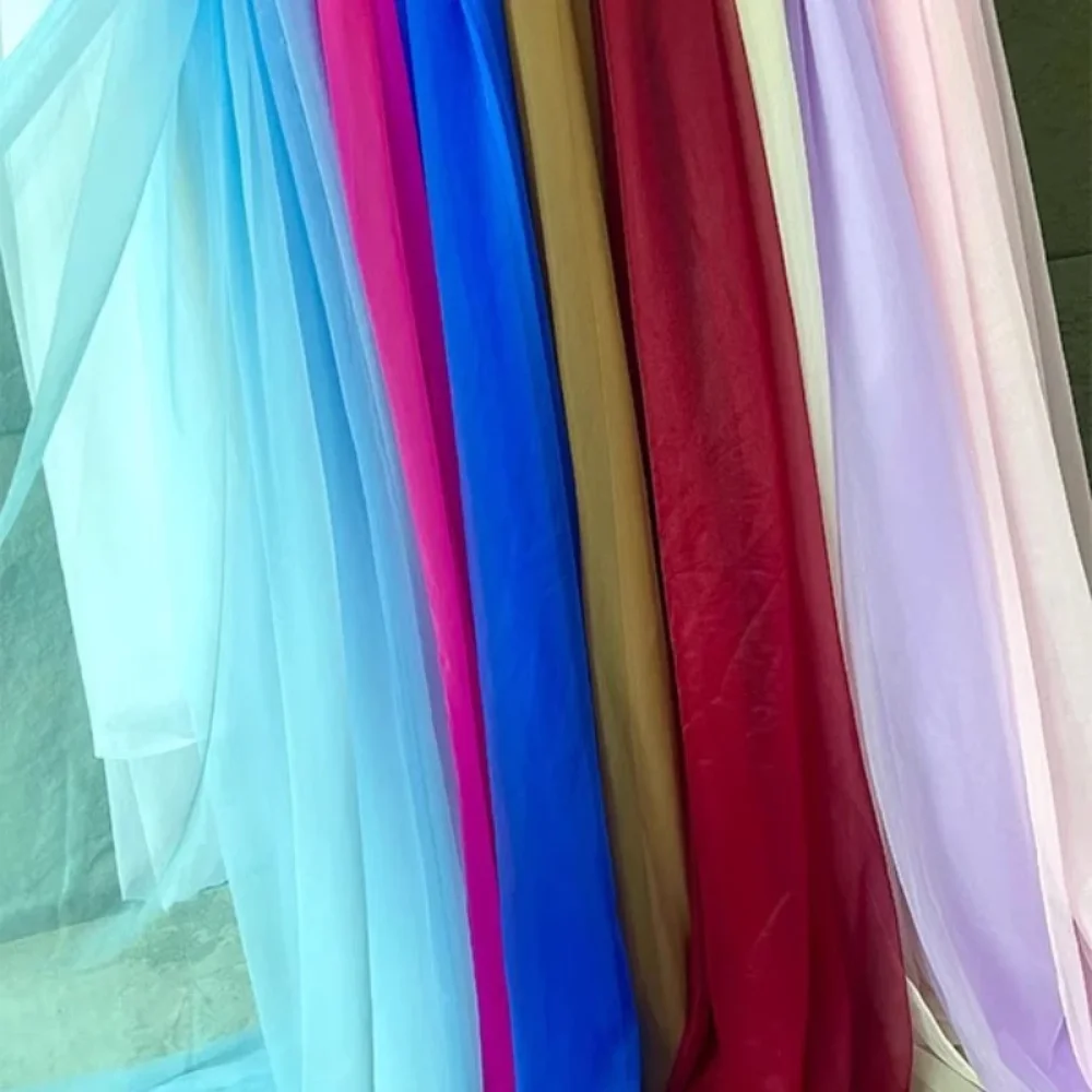 Tissu de gaze doux pour vêtements de mode, accessoires, voile de mariée, ruban, vêtements, tissu, couture DIY au mètre