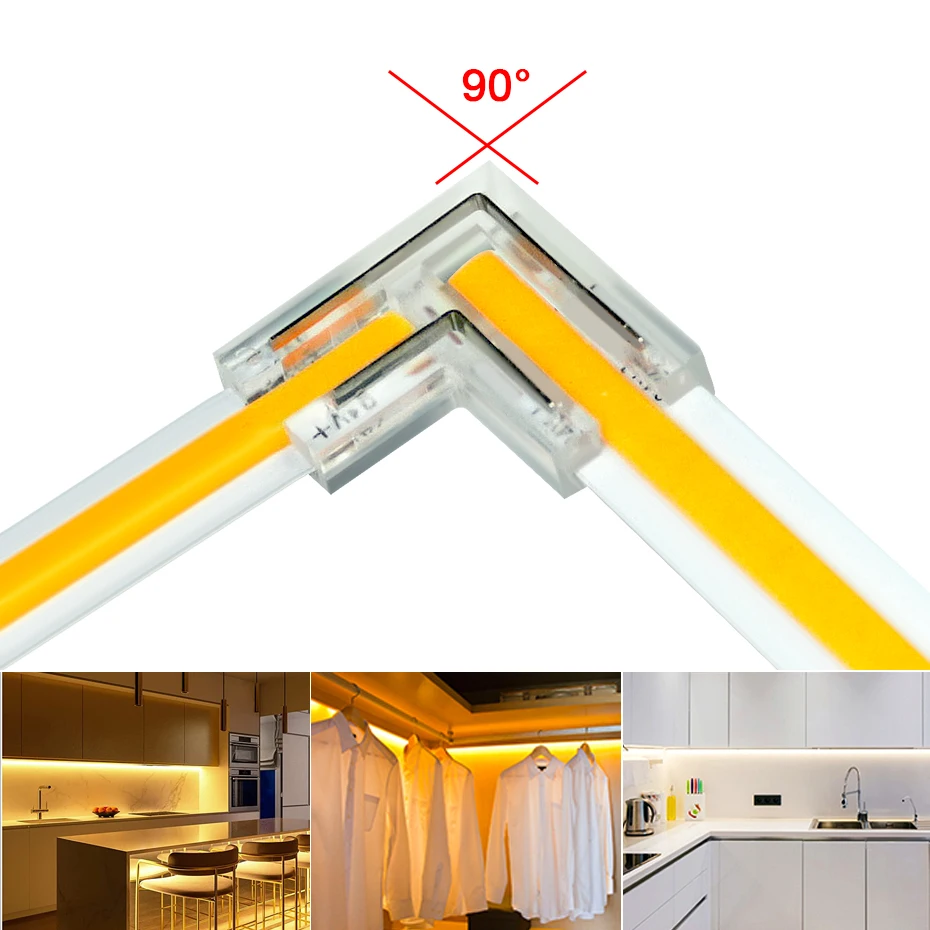 5pcs/lot 2Pin 3Pin 4Pin COB LED Strip Connector Extension Wire Terminal Connectors 5mm 8mm 10mm for 5V 12V 24V COB Strip Lights