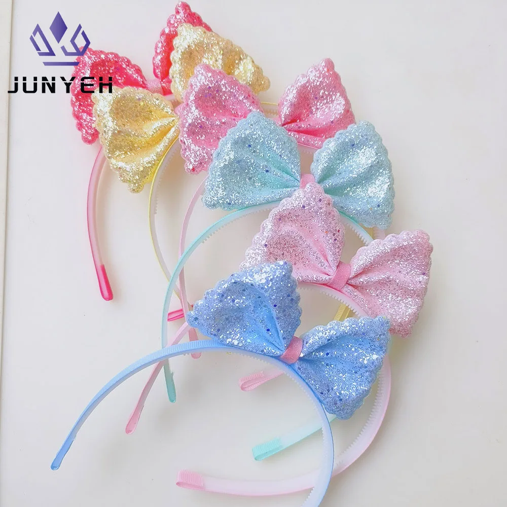

5PCS New Sequin Bow Tie Headband Cute Princess Head Buckle Children's Hair Accessories Headdress Hairpin