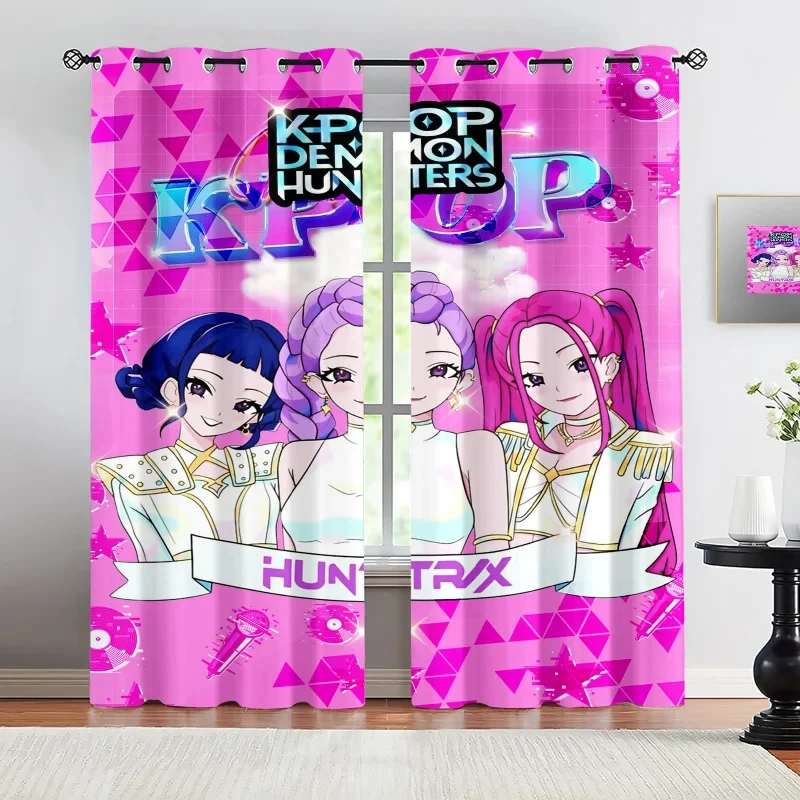 Hasbro Kpop Blackout Curtains 85% Light Blocking Noise Reducing Anime Girls Print Grommet Window Drapes For Bedroom Living Room