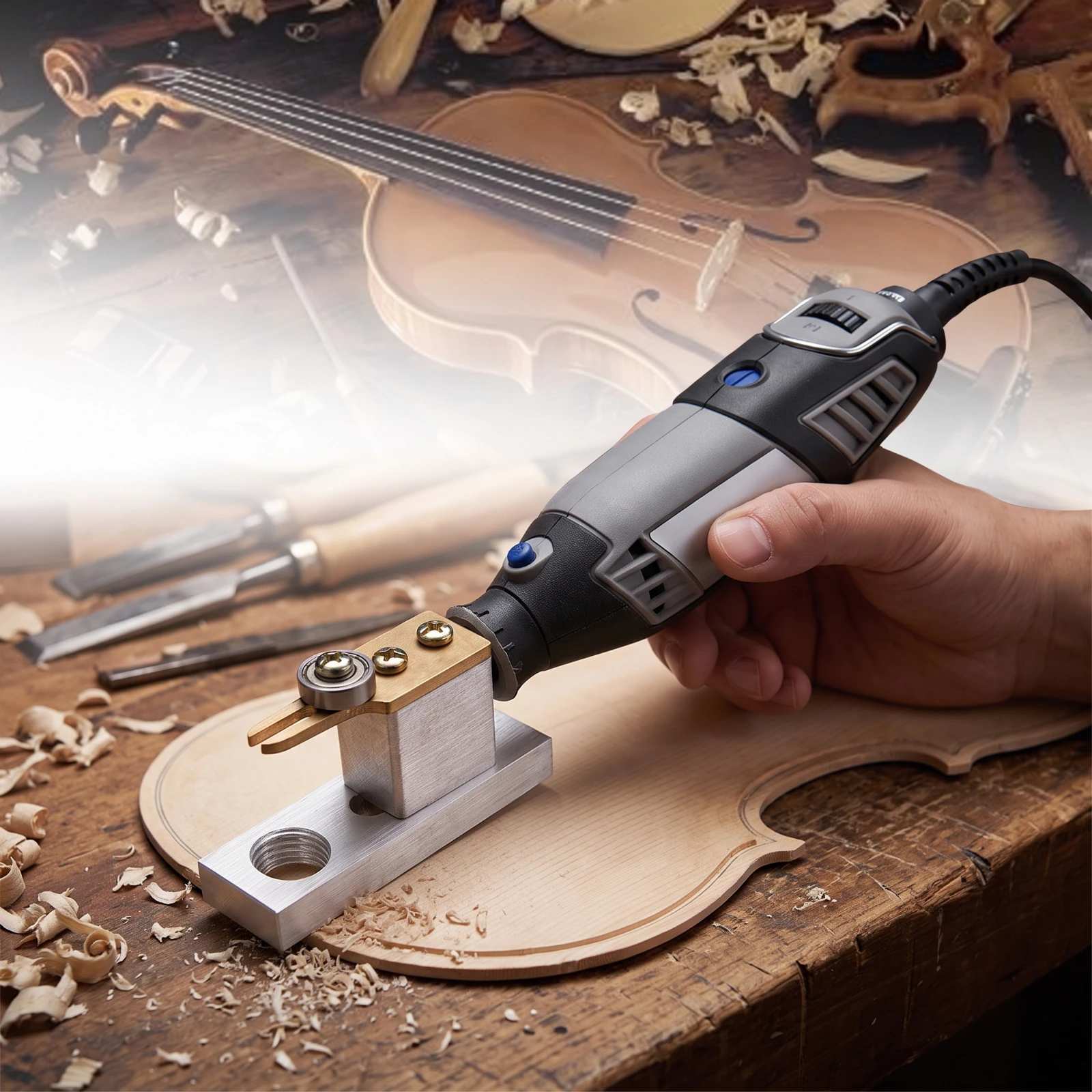 Edge Binding Tool Precision Violin Edge-Binding Tool with Metal Base Purfling Groove Maker Rigid for Luthiers, Lutherie Workshop