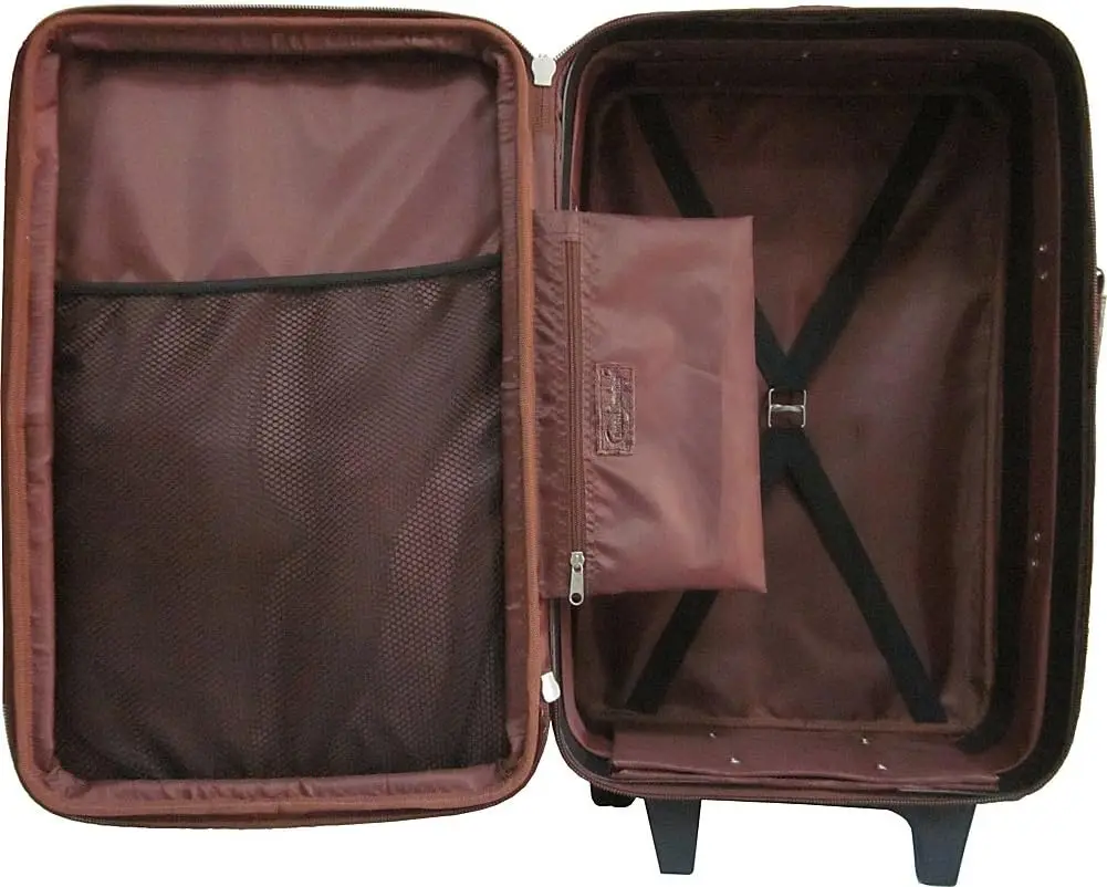 Brown Print Leather Two Piece Set Traveler