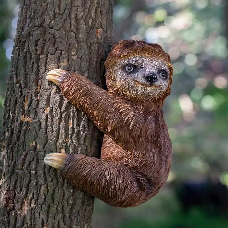 Garden Decoration Resin Crafts Simulation Sloth Tree Pendant Outdoor Balcony Courtyard Tree Layout Artificial Animal Ornaments