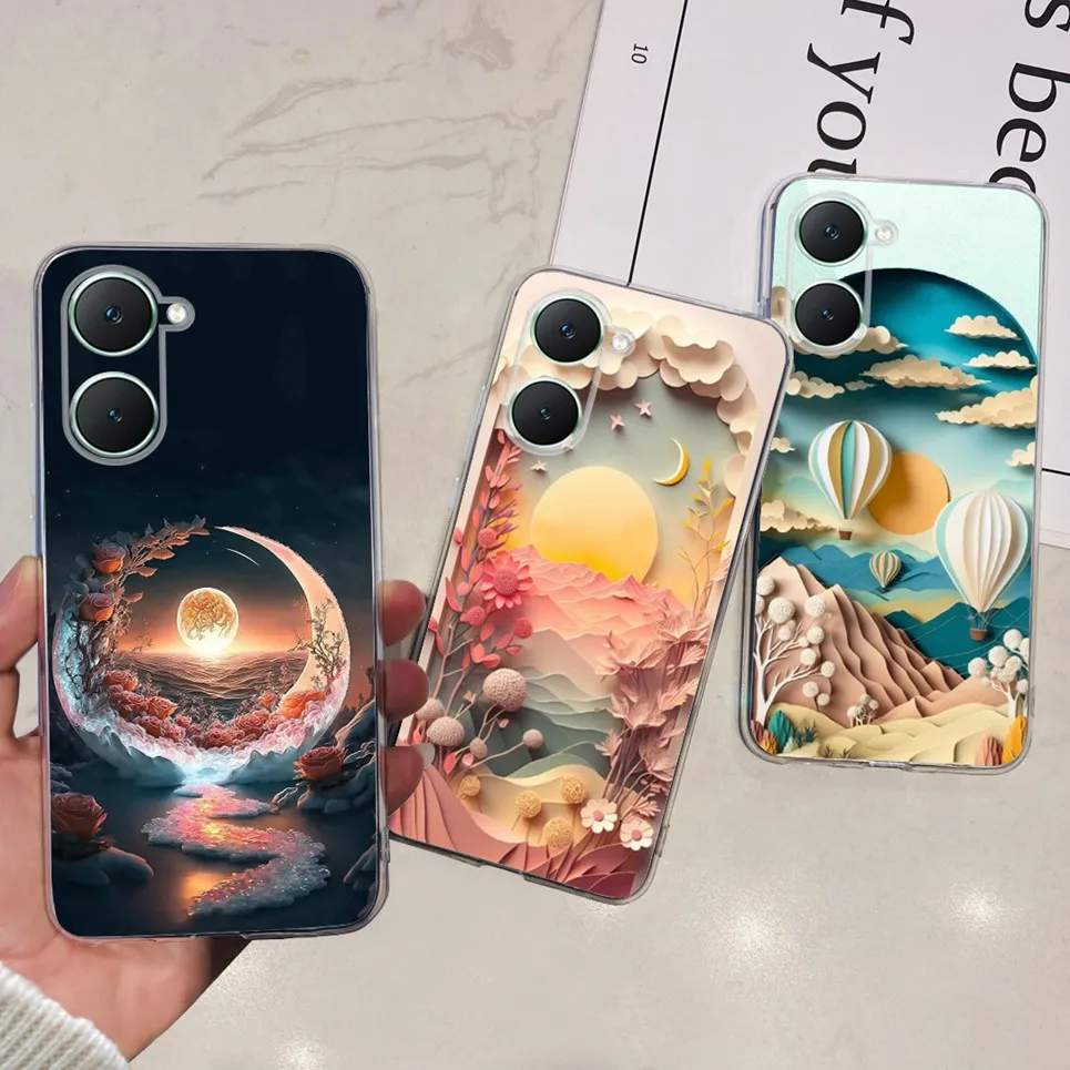 For Cover Vivo Y18 Y18e Vivo Y03 Phone Case Romantic Cool Style Cartoon Bumper Fundas For Vivo V2332 V2333 V2350 Soft Clear Capa