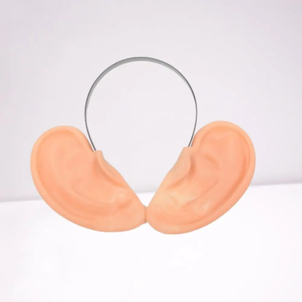 Fake Ear Simulation Ear Hair Hoop Human Body Shape Ear Soft Halloween Hair Band Jewelry Earrings Display Piercing Practice