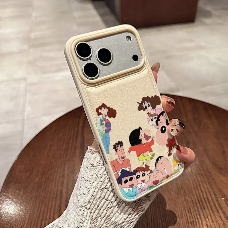 

﻿Cute Cartoon Happy Family Crayon Shin-chan Nohara Misae Nohara Hiroshi Case For iPhone 11 12 13 14 15 16 17 Pro Max Cover ﻿﻿﻿﻿﻿
