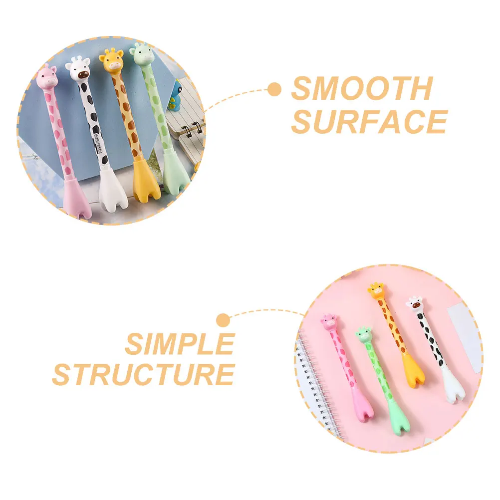 

12pcs Giraffe Gel Pens Smooth Writing Long Neck Design Student Office Pens Lightweight For Homework Sign Stationery Gifts