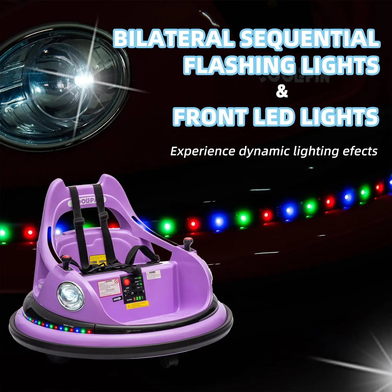 Bumper Car for Kids, Bumper Car for Toddlers W/Remote Control, Electric Ride On Car with LED Lights & 360 Degree Spin, Bluetooth