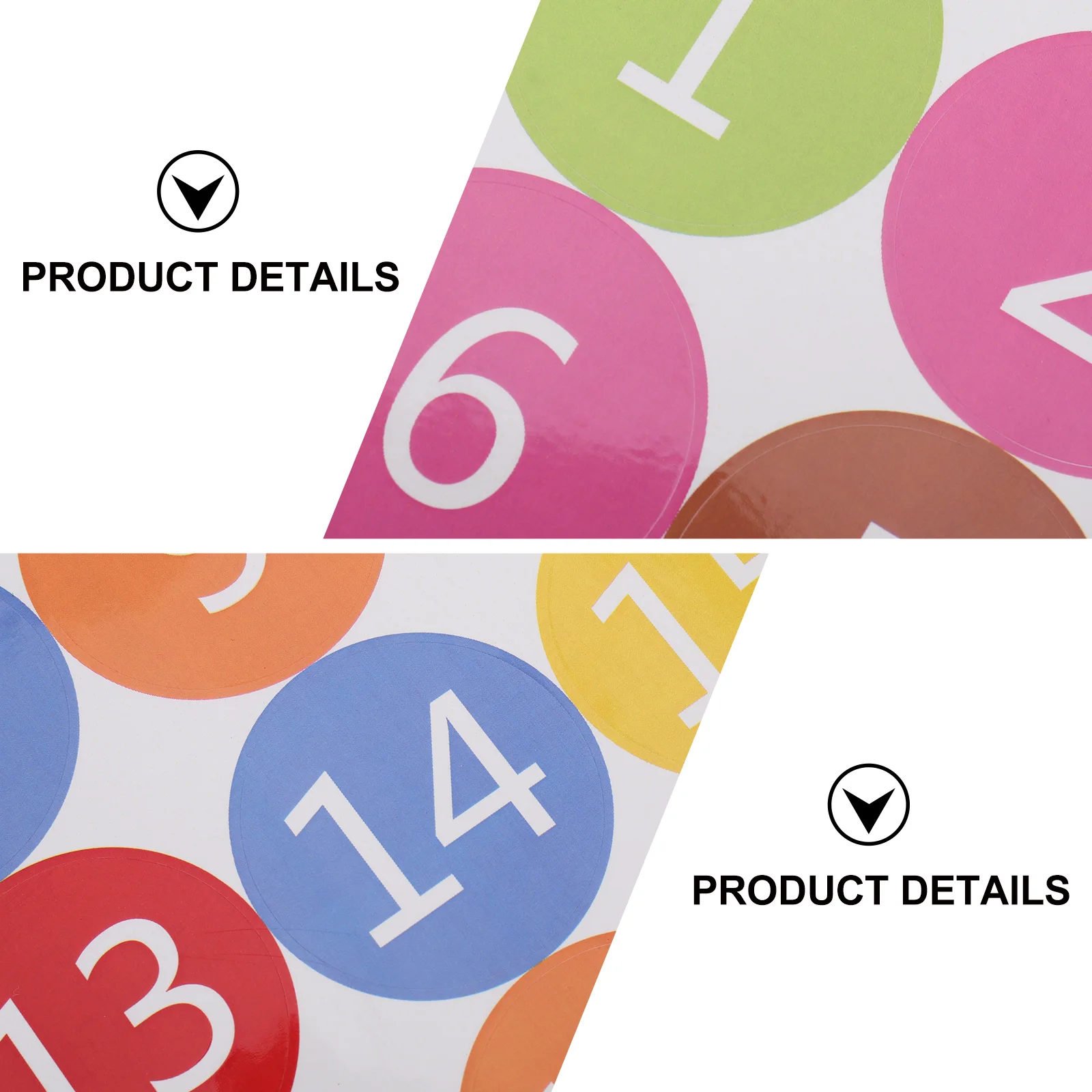 

5 Sheets Stickers Self Adhesive Number Labels Colorful PVC Number Decor Craft Tags Party Envelope Gift