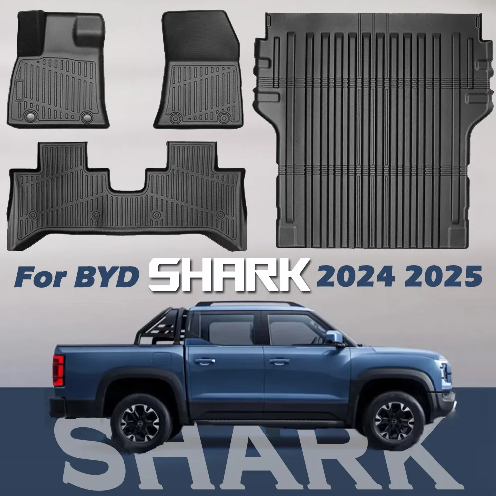 

Car Floor Mats For BYD Shark 2025 2024,All Weather Protector TPE Cargo Liners Waterproof Non-Slip Trunk Mat Accessories