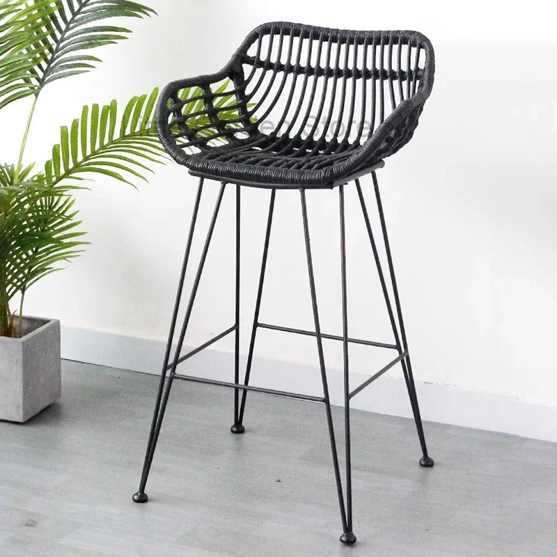 

Counter Rattan Bar Stool Waiting Office Reinforce High Bar Stools Library Mainstays Taburetes Altos Cocina Counter Furniture