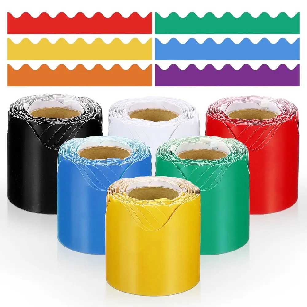 ملصقات حدود ملصق ملونة متينة جديدة عالية الجودة يمكنك صنعها بنفسك ملصقات زخرفية بحافة متموجة مقاومة للماء