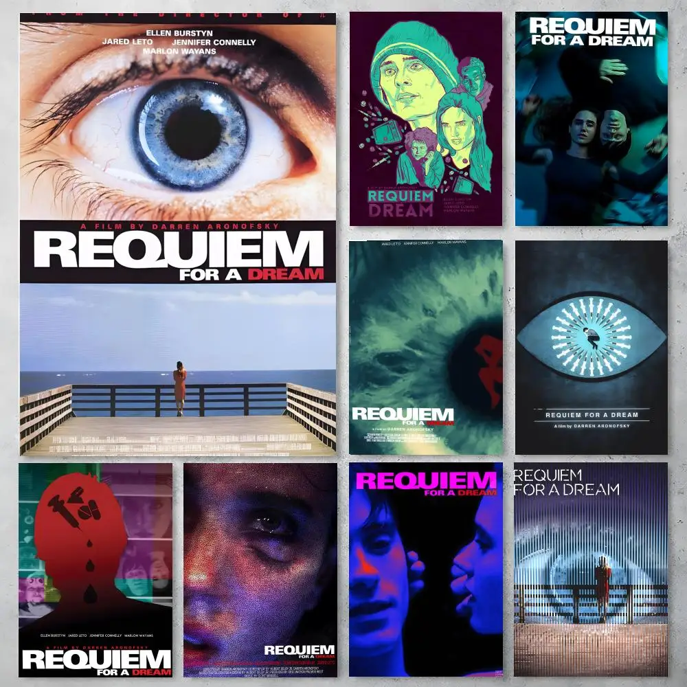 Art Requiem for a Dream Painting  Poster Self-adhesive Art Waterproof Paper Sticker Coffee House Bar Room Wall Decor