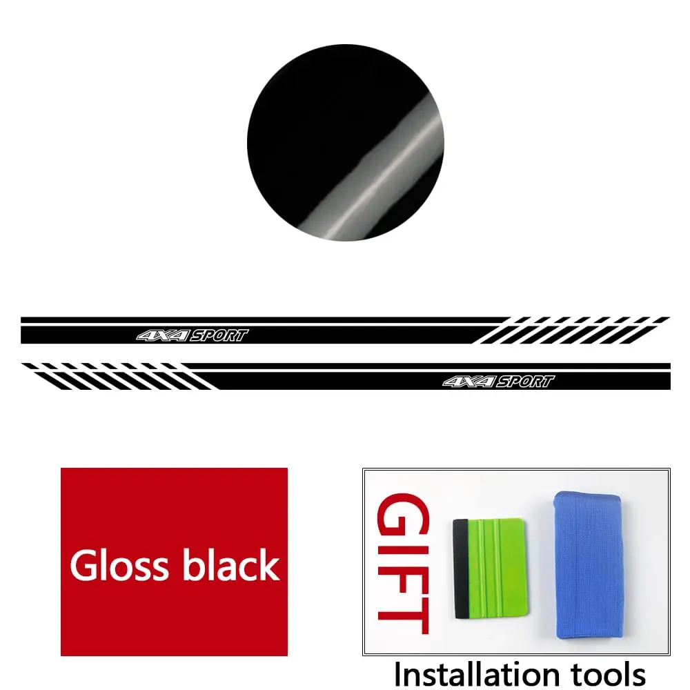 2X Decal Sticker Vinyl Rocker Panel Side Racing Stripes 4x4 Sport Graphics Compatible with Jeep JT Gladiator