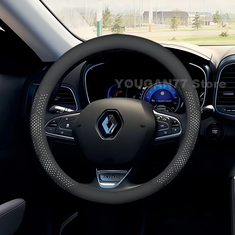 

Leather Car Steering Wheel Cover For Renault Koleos 2016-2021 Covers For Covers Auto interior Renault Koleos 2019 Accessories