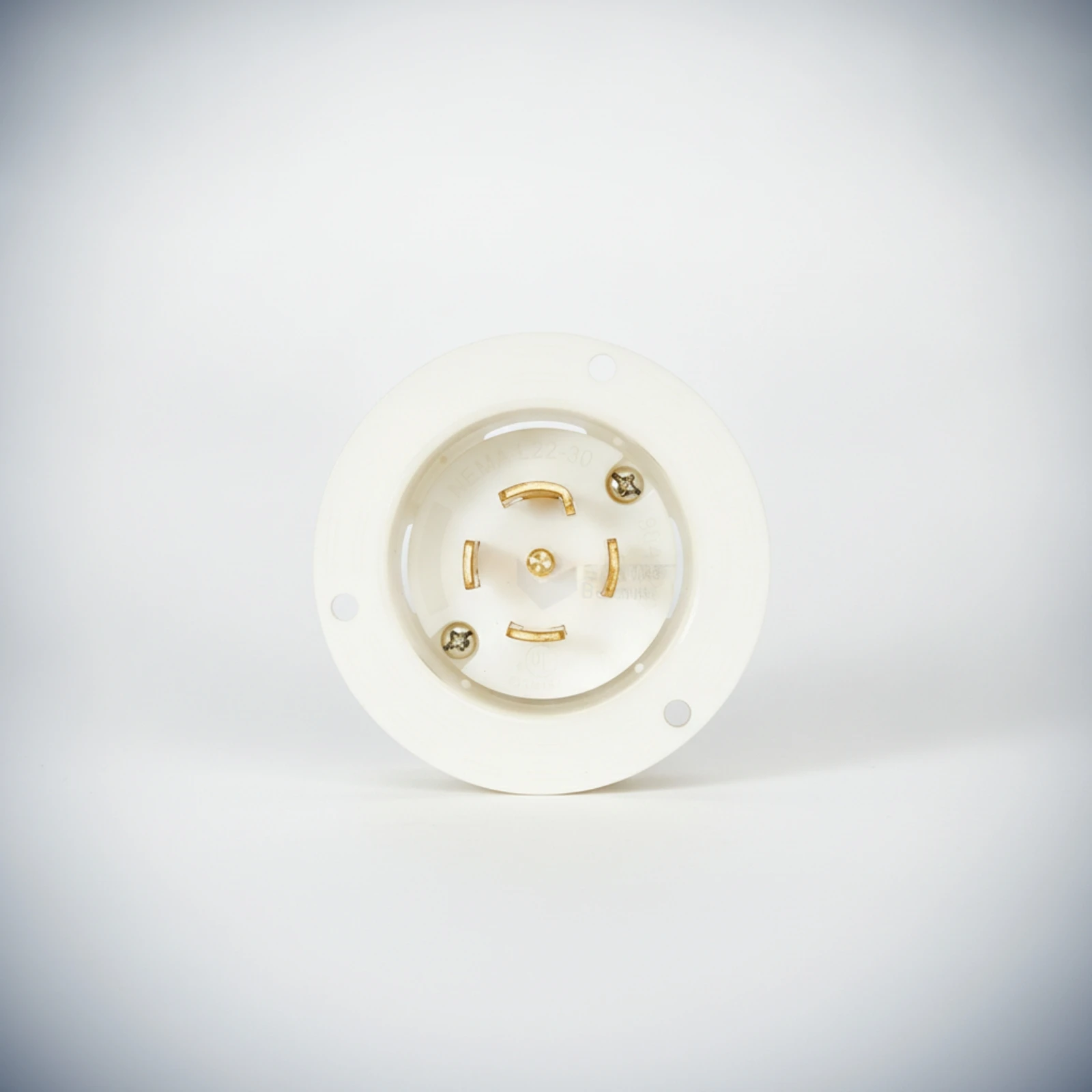 NEMA L22-30FI Plug Flanged Inlet with Flange 30 Amp 480V for Electricians, Generators, Distribution Boxes