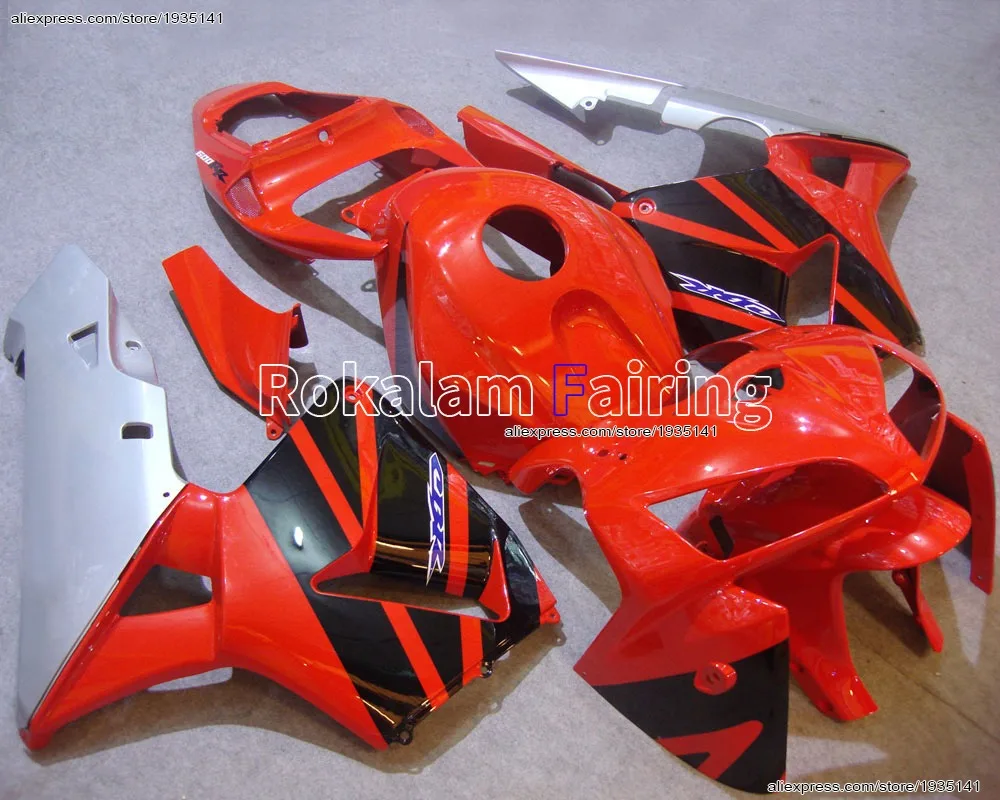 

For Honda F5 CBR600RR Fairing 05 06 CBR 600RR CBR600 2005 2006 Red Black Silver Motorcycle Fairing (Injection molding)