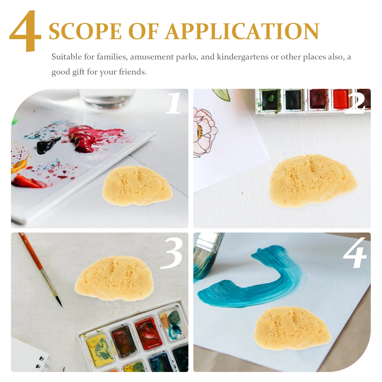

Watercolor Sponge Tools 20-25mm Random Shape Painting Supplies Kids DIY Graffiti Soft Absorbent Reusable Brushes