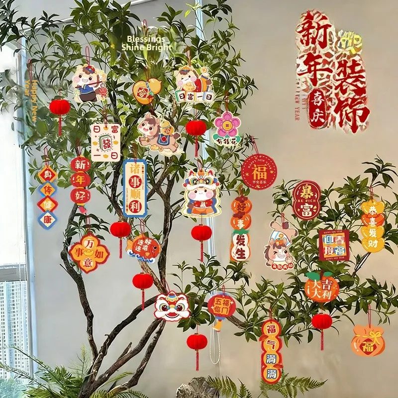 

Новогодний декоративный подвесной орнамент для украшения комнаты, создание атмосферы праздника, с символом удачи, для верхушки елки