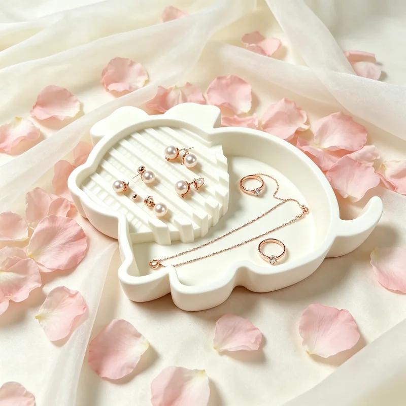 Non-Ceramic Pig-Shaped Ornament Tray, Dual-Purpose as a Jewelry Storage Tray and Ice Drink Drip Mat, Home Desktop Ambiance Decoration