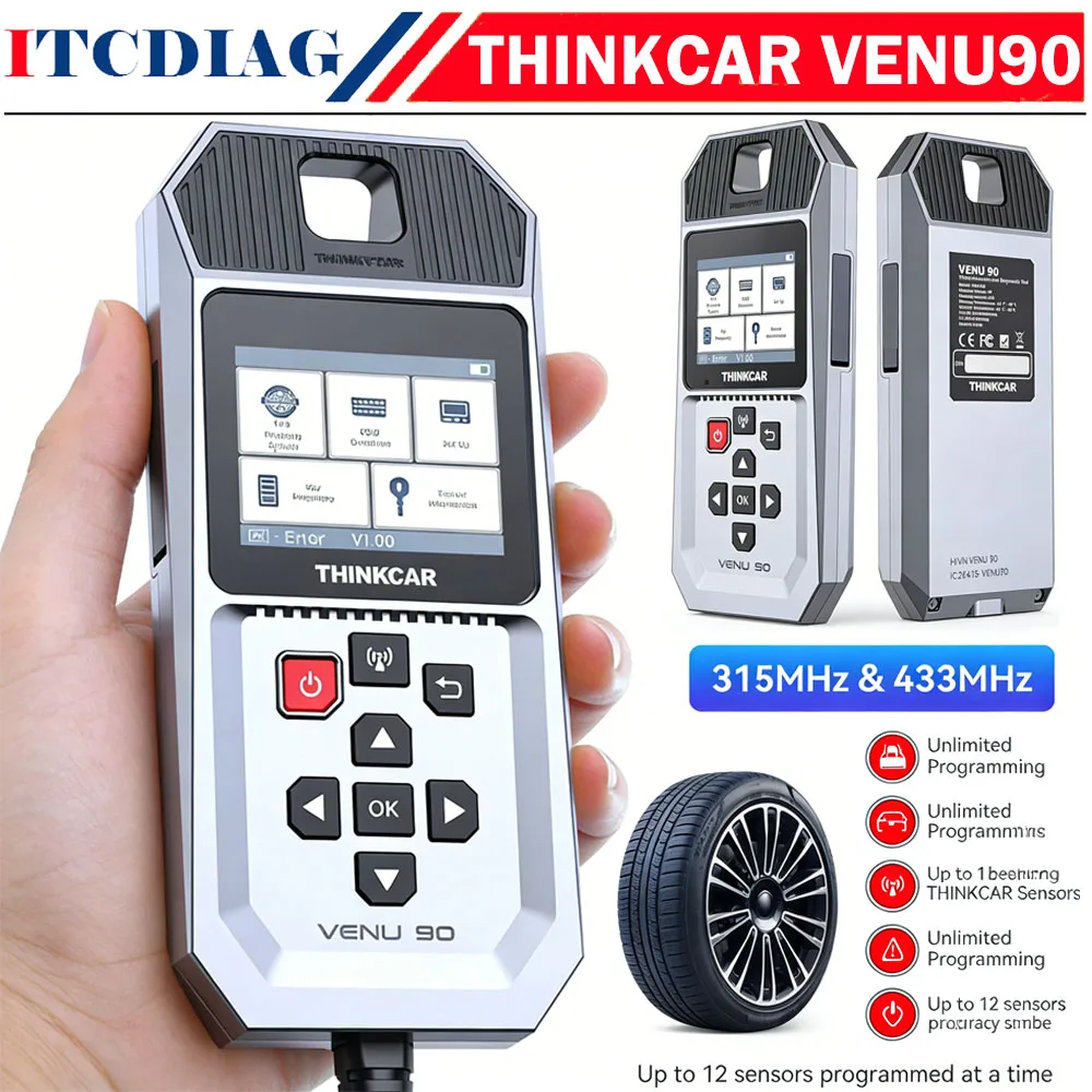 НОВЫЙ THINKCAR VENU 90 TPMS: Монитор давления в шинах VENU90 с Wi-Fi, диагностический инструмент для программирования, активация датчиков S3 315/433 МГц, DTC, аналог T90