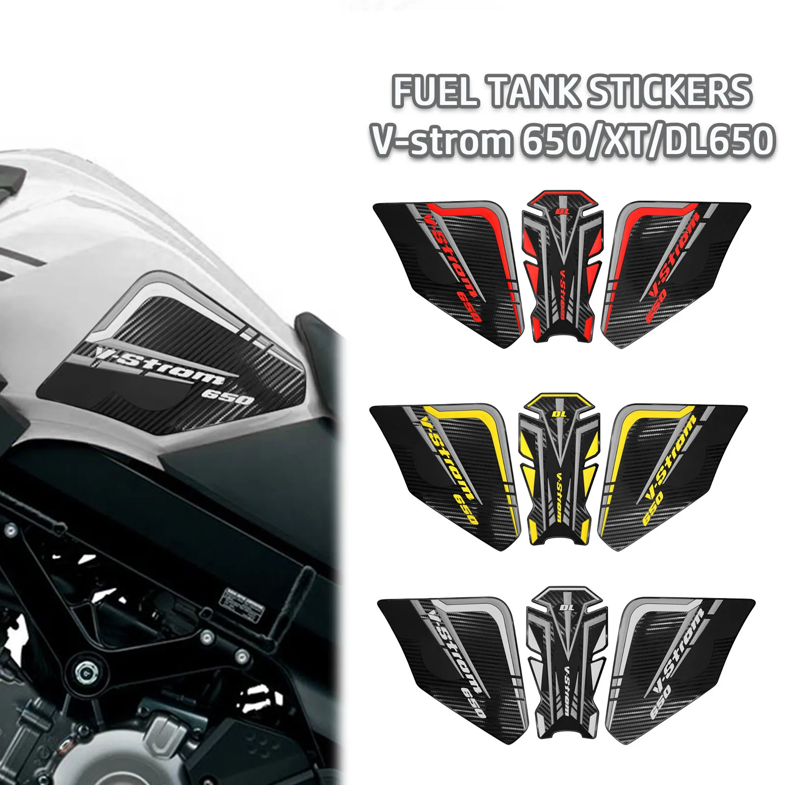 

Motorcycle Accessorie Gas Fuel Tank Pad Protector Anti Slip Sticker 3D Decorative Decal For V-strom DL650 XT Vstrom DL 650 650XT