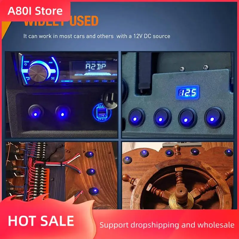 

A80I 16PCS 12V 20A Round Blue Toggle LED Rocker Switch On-Off Control SPST 3Pins For 12V Car Truck Boat With 24PCS Wires