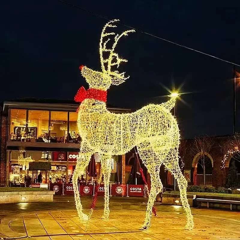 Christmas Outdoor LED Elk Modeling Lights IP65 Waterproof 3500K Warm White 10000 Hours Festival Landscape Lighting