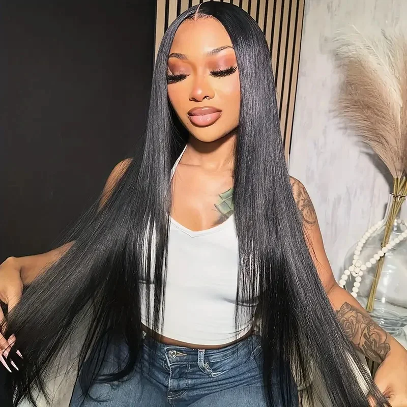 36 Inch Straight 13x6 Transparent Human Hair Lace Frontal Wig 4x4 Lace Closure Human Hair Wigs 360 Pre Plucked Lace Wigs