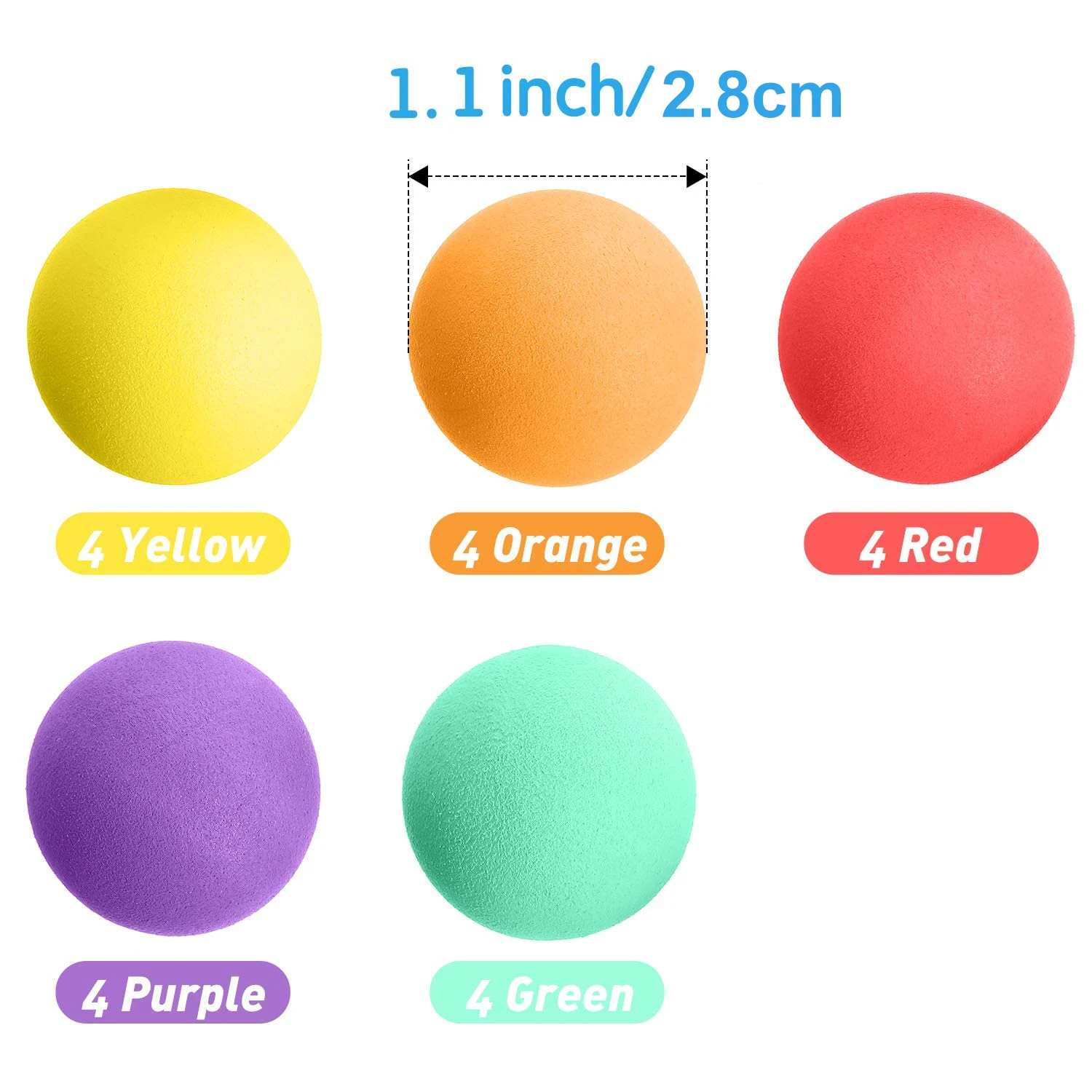 50pcs Popper Refill Balls 2.8cm Soft Foam Ball Bullet for Air Powered Children Blasting Series Pet Toy Ball Toys Gun Accessories