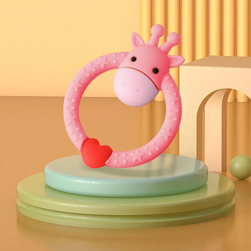 TeWindsor Baby ChFukToy, Jouets pour bébé, Entraînement à la force de préhension, Cerf mignon, Santé du nouveau-né, Molaire, Accessoires, 0 à 12 mois, 1Pc