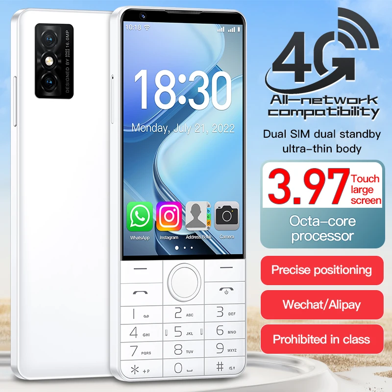 UNIWA DOOV R70 Pro 4G Smart Touch Screen Keypad Mobile Phone Android 14 4Inch 6GB RAM+128GB ROM 2120mAh Whatsapp Hebrew keyboard