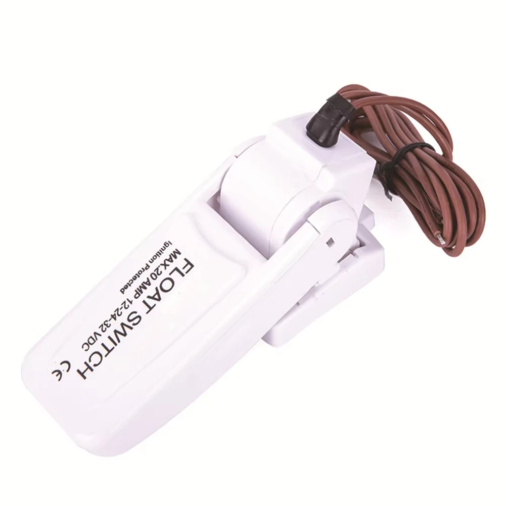 Automatic Boat Bilge Pump Float Switch Moisture Tight Seals Ignition Protected Float Switch for Bilge Pump White