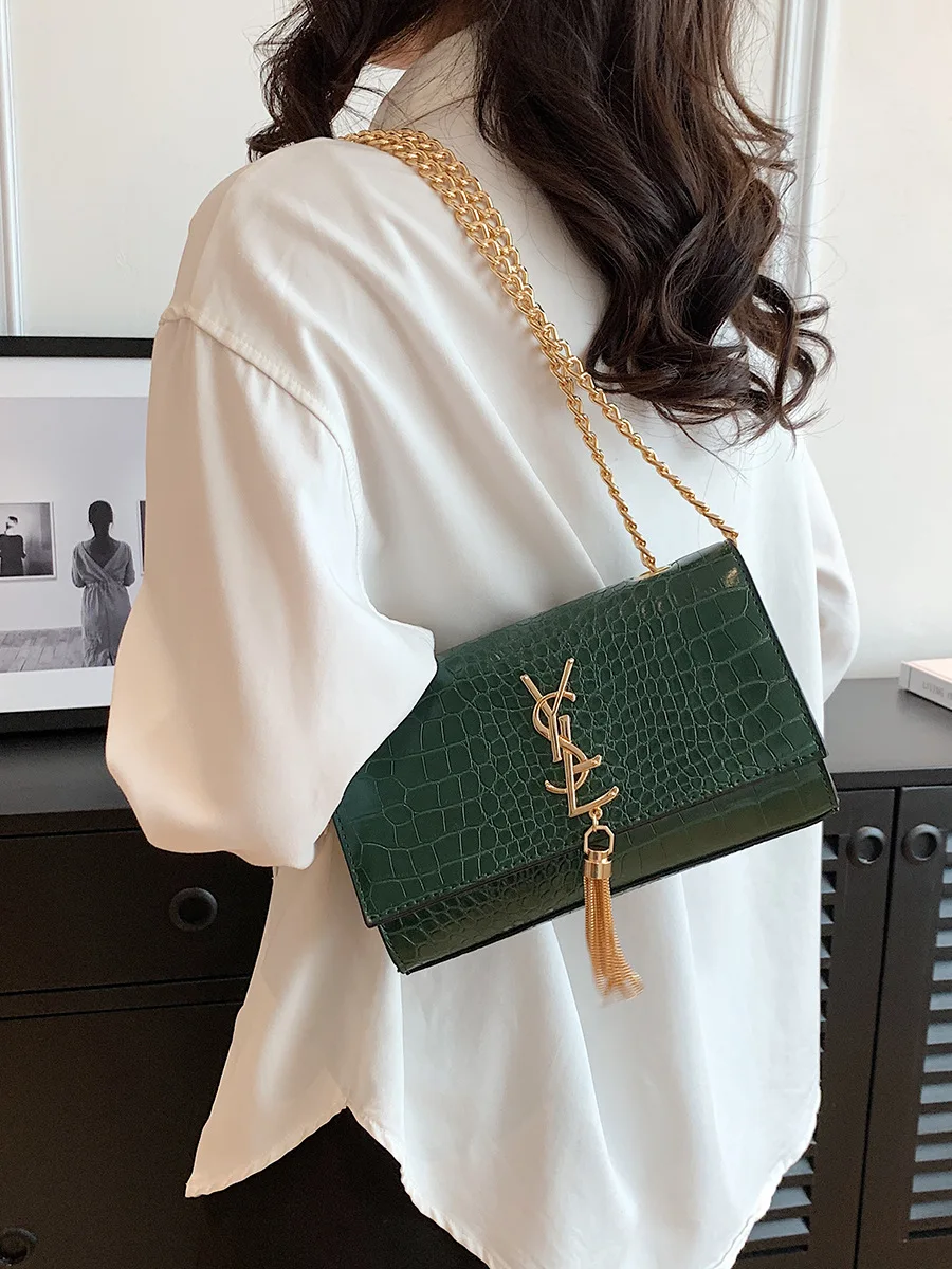 2025 New Women's Bag. Fashionable Trendy. Ins Korean Style. High-End Chain Small Square. Versatile Foreign Chic. Single Shoulder