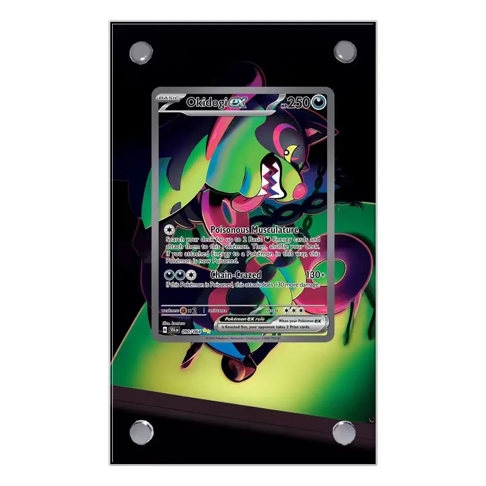 Pokemon Fezandipiti Pecharunt Estendido Arte Display Caso Coleção Cartão Estendido Pintura Psa Anime Display Rack Excluindo