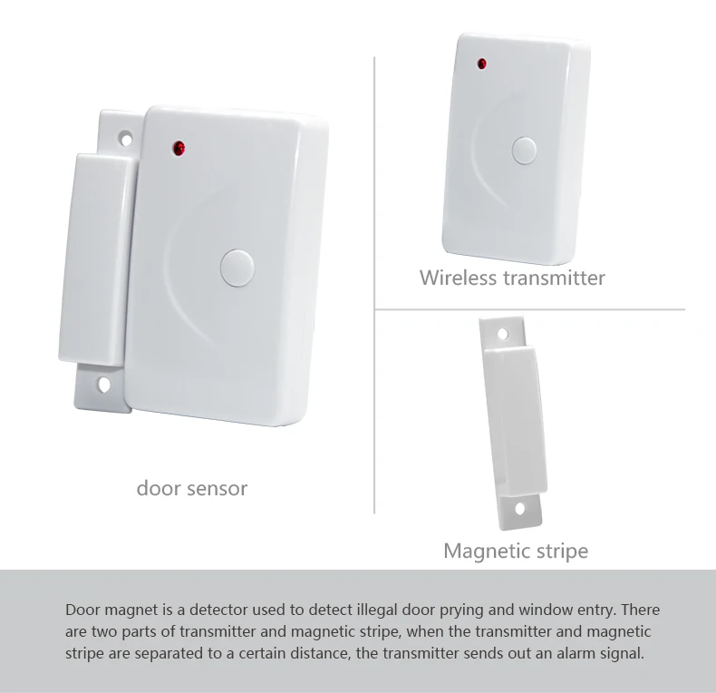 433Mhz Magnetic Door Contact For Burglar Alarm System Door/Windows Alarm Sensor Detector