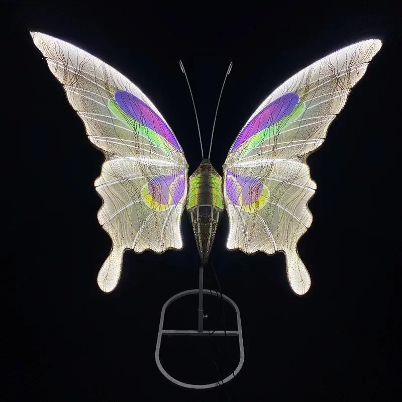 Iron Art Electric Intelligent Dynamic Luminous Butterfly - Ideal for Wedding Hall Props, Air Wings, Mall Performances & Party De