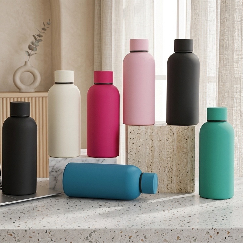  1000/750/500ML Small Mouth Stainless Steel Thermos Cup Vacuum Flask Leakproof Outdoor Sports Water Bottle