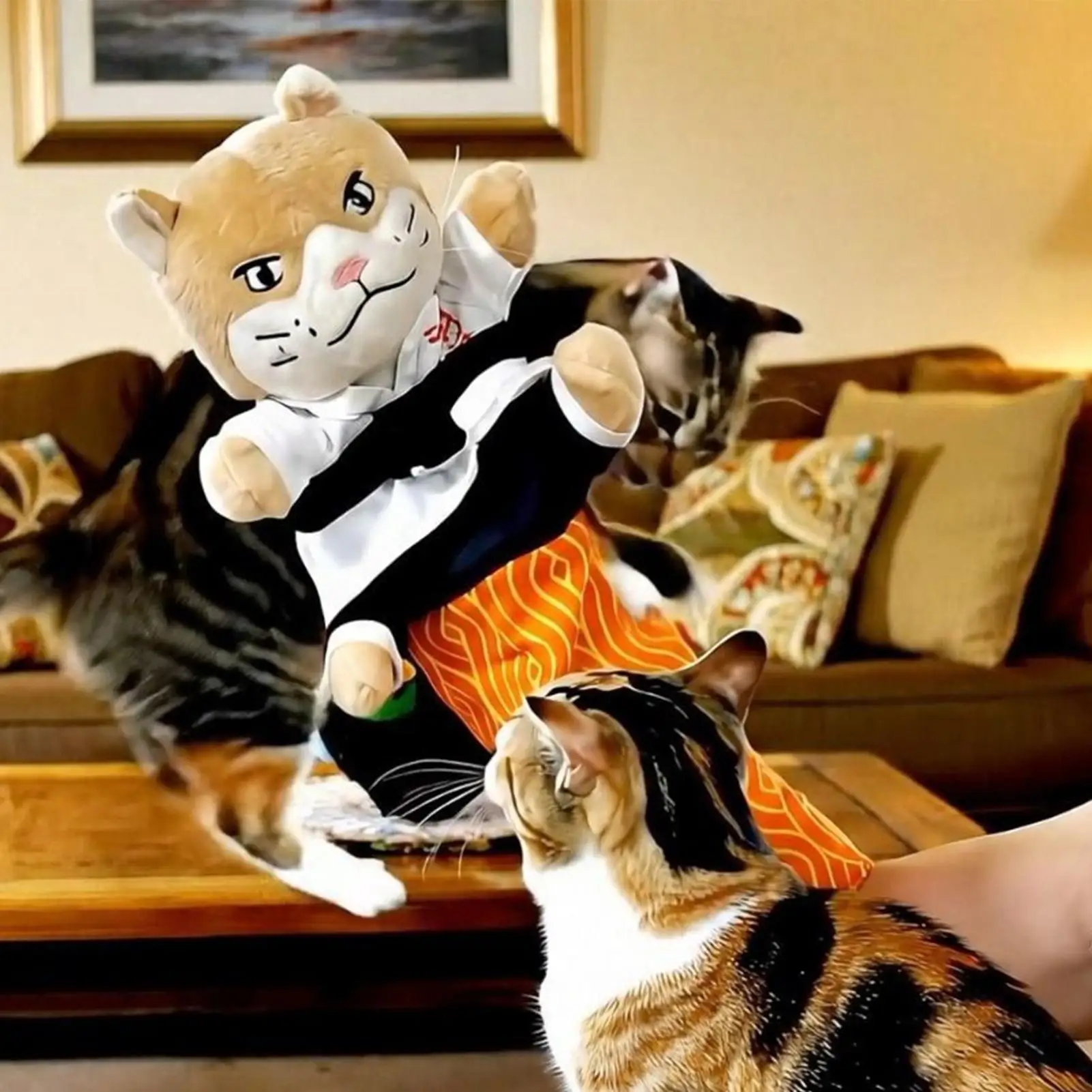 Cat Wrestling Glove Puppet Interactive Kitten Boxing Toy Cat Boxing Glove Puppet for Playing Exercising Training Kicking Biting