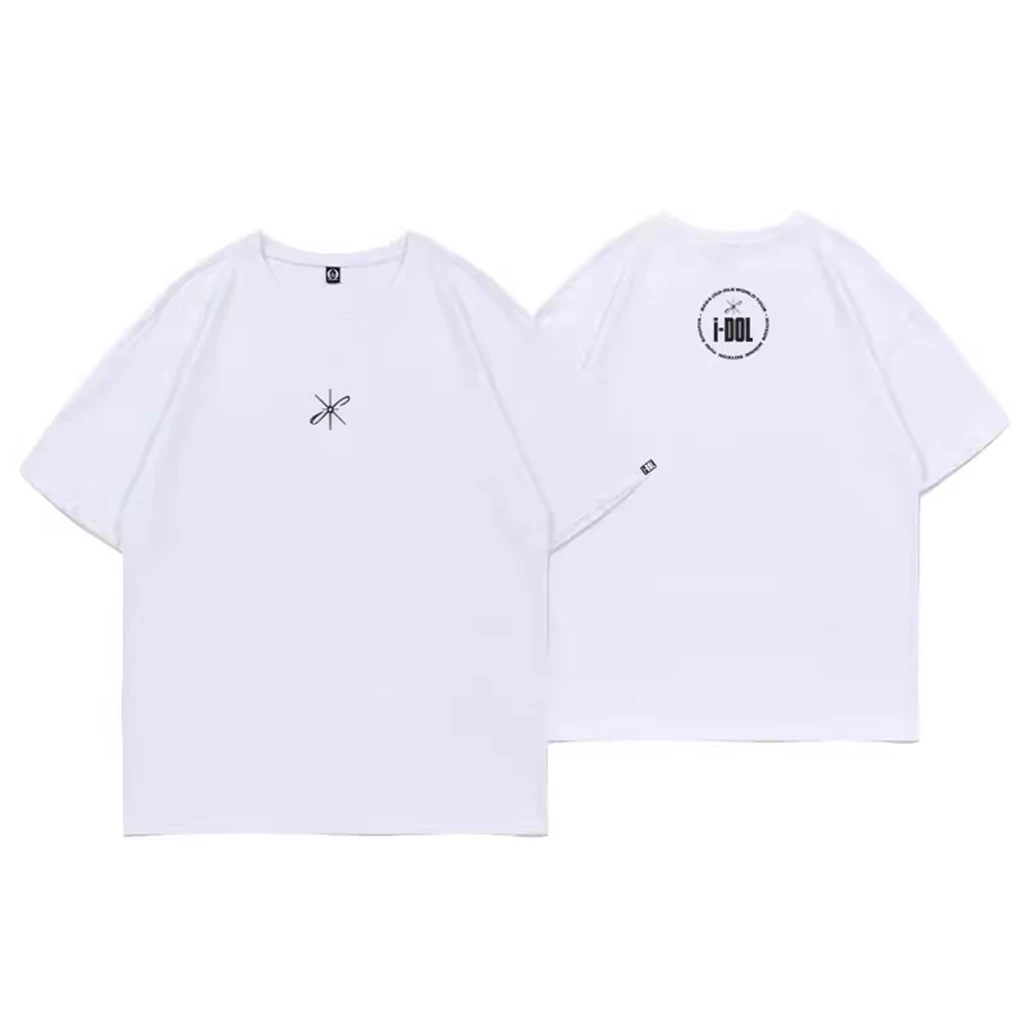 T-shirt damski letni casual top w stylu Harajuku O-neck z krótkim rękawem męska i damska bawełniana koszula z nadrukiem iDOL