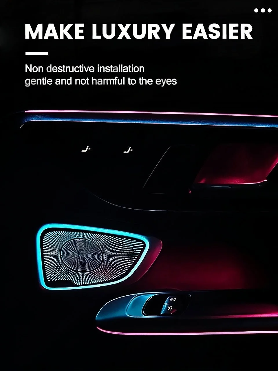 Für Benz C-Klasse W206 GLC X254 2022-2026 64 Farben LED 4-Türen Beleuchtete Abdeckung Auto Neue LED-Lautsprecherabdeckung Auto-Zubehör Interieur – Detail 3